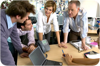 Staff holding brainstorming metting
